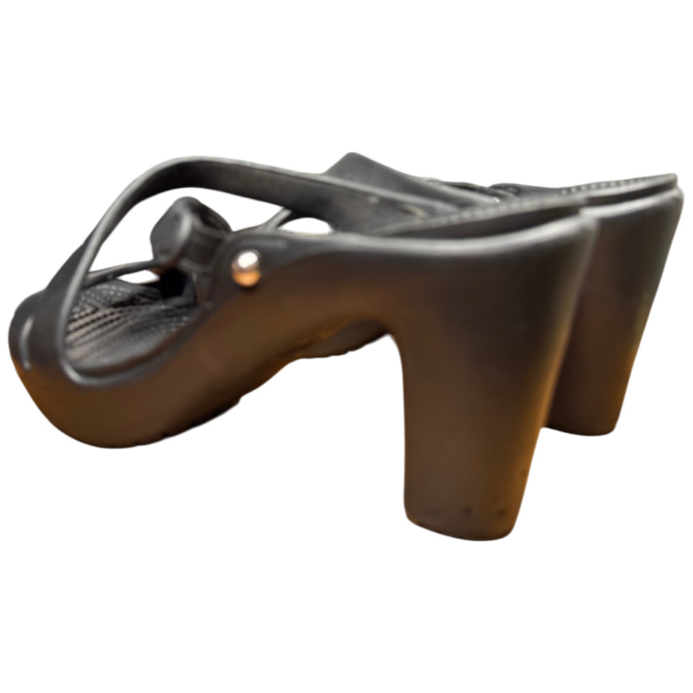 CROCS Cyprus Iv Women's 9 Black Strappy Slip On Strappy Chunky Heel Platform - Picture 7 of 13